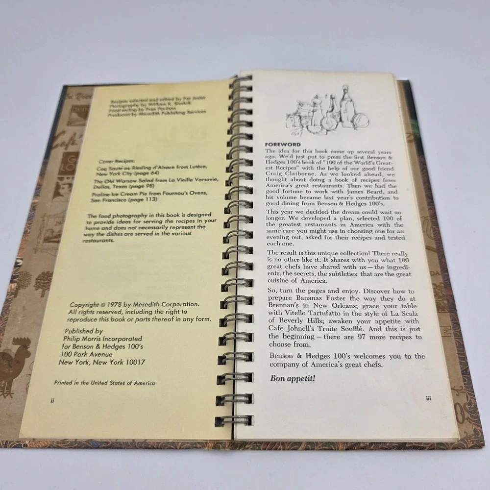 Benson & Hedges 100's Presents 100 Recipes from 100 of the Greatest Restaurants